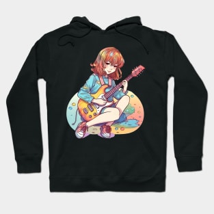 A girl playing her favourite guitar Hoodie